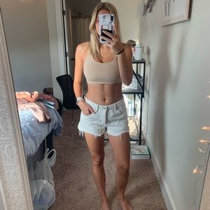 Pacsun white distressed shorts